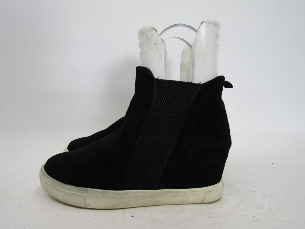 Steve Madden Womens Size 9 M Black Suede Hidden Wedge Ankle Fashion Boots Bootie